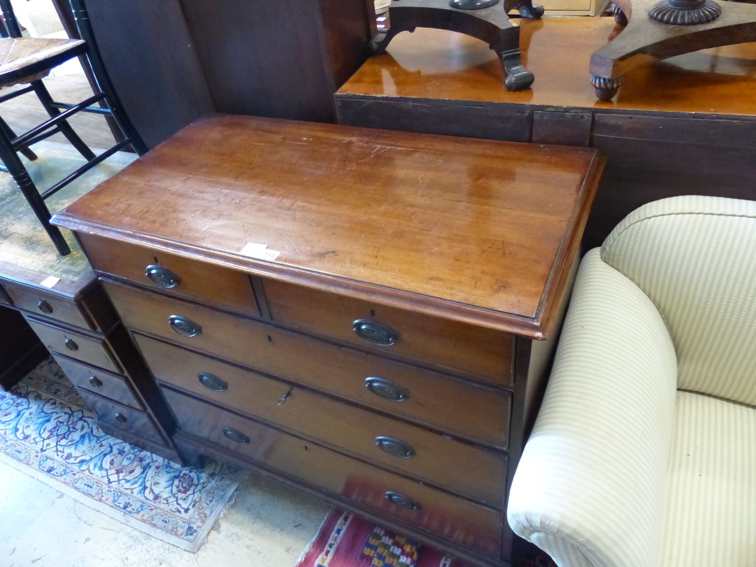 A George III mahogany chest, width 102cm, depth 52cm, height 92cm